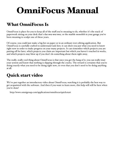 Omnifocus Pdf Manual The Omni Group Omnifocus Pdf Manual The Omni Group