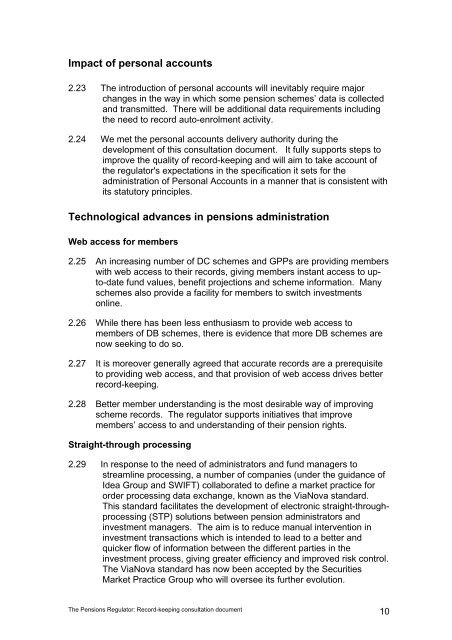 Record-keeping: a consultation document - The Pensions Regulator