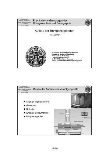 Aufbau RÃ¶ntgengerÃ¤t - Medizinische FakultÃ¤t Mannheim