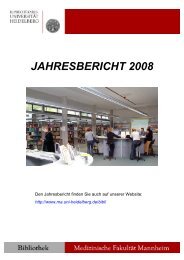 JAHRESBERICHT 2008 - Medizinische FakultÃ¤t Mannheim