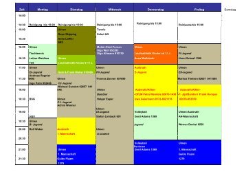 Zeit Montag Dienstag Mittwoch Donnerstag ... - SV Fortuna Ulmen