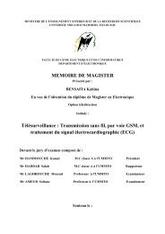 MEMOIRE DE MAGISTER TÃ©lÃ©surveillance : Transmission sans fil ...