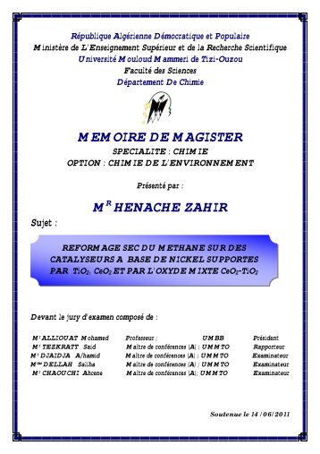 memoire de magister m henache zahir - UniversitÃ© Mouloud ...