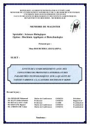 MEMOIRE DE MAGISTER SpÃ©cialitÃ© : Sciences Biologiques Option ...