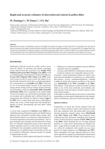 Rapid and accurate estimates of microcharcoal content in pollen ...