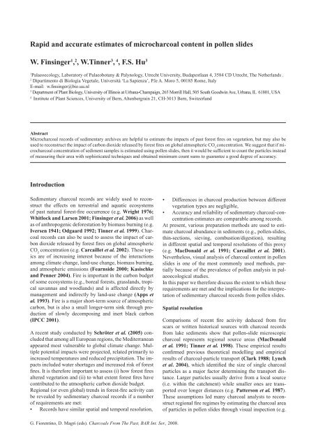 Rapid and accurate estimates of microcharcoal content in pollen ...