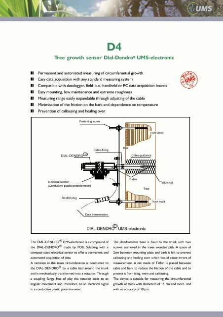 Tree Growth Sensor D4 Datasheet - UMS