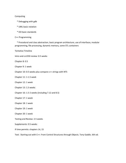 Syllabus CS2250: Programming and Data Structures John J ...