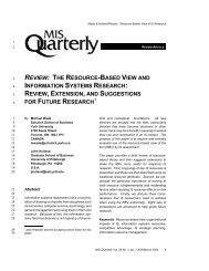 review: the resource-based view and information systems research