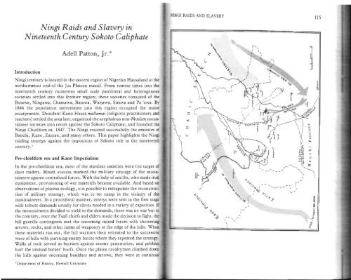 Ningi Raids and Slavery in Nineteenth Century Sokoto Caliphate