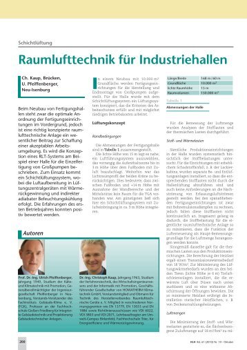 Raumlufttechnik fÃ¼r Industriehallen - Umwelt-Campus Birkenfeld