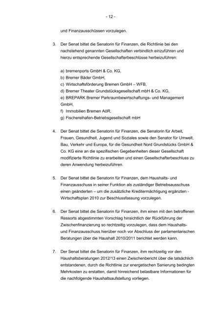Neufassung der Tischvorlage fÃ¼r die Sitzung des Senats ... - Bremen