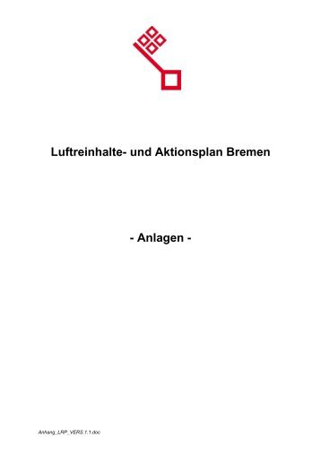 Anhang zum Luftreinhalteplan Stand 15.08.2006 - Bremen