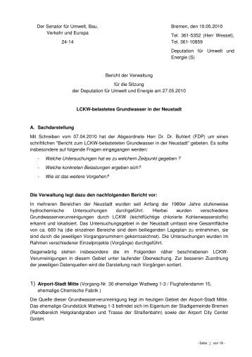 Tel. 361-10859 Deputa - Bremer Umweltinformationssystem - Bremen