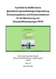 BUBE-Fachhilfe zur Berechnung von Schadstofffreisetzungen PRTR ...