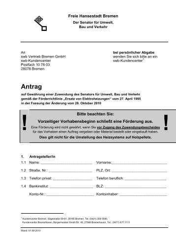 Antragsformular (pdf, 247.5 KB) - Bremen