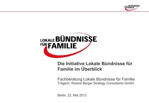 Fachberatung Lokale Bündnisse für Familie