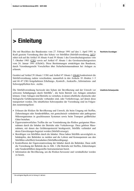 Handbuch I zur StÃ¶rfallverordnung (StFV) - Umwelt und Energie