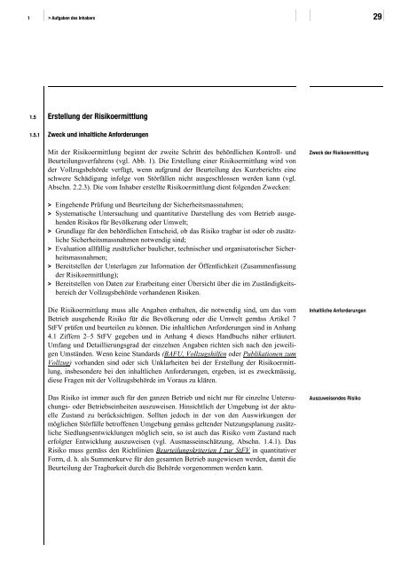 Handbuch I zur StÃ¶rfallverordnung (StFV) - Umwelt und Energie