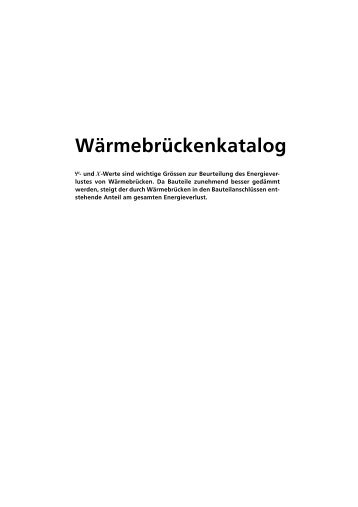 WÃ¤rmebrÃ¼ckenkatalog (1287 kB, PDF) - Umwelt und Energie