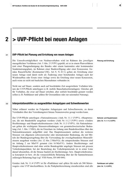 UVP-Handbuch. Richtlinie des Bundes fÃ¼r die ... - Umwelt und Energie
