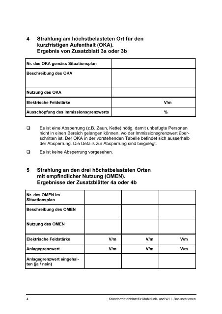 Mobilfunk- und WLL-Basisstationen; Vollzugsempfehlung zur NISV