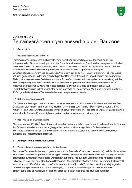 TerrainverÃ¤nderungen ausserhalb der Bauzone - Umwelt und ...