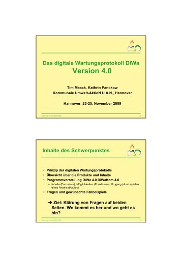 DiWa und DiWaKom (1,43 MB) - Die Kommunale Umwelt-AktioN UAN