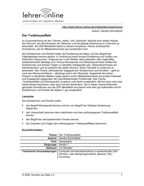 Der Treibhauseffekt