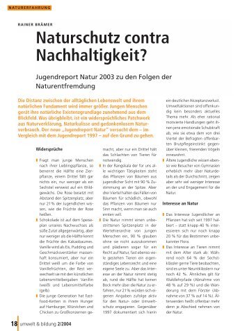 Naturschutz contra Nachhaltigkeit? - Forum Umweltbildung