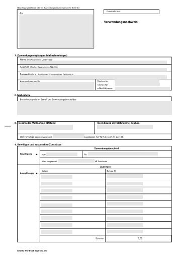 Formular Verwendungsnachweis ( 105 KB) - Umweltbildung in Bayern