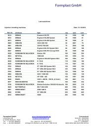 Last maschines Date: 24.10.2012 injection ... - Formplast Gmbh