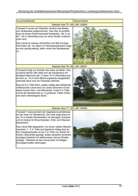 holsteinischen Seen, 2009 - Landesamt für Landwirtschaft, Umwelt ...