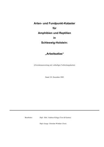 Arten- und Fundpunkt-Kataster - Schleswig-Holstein