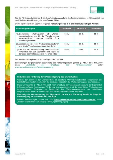 Infoblatt zur Antragstellung - Kommunalkredit Public Consulting