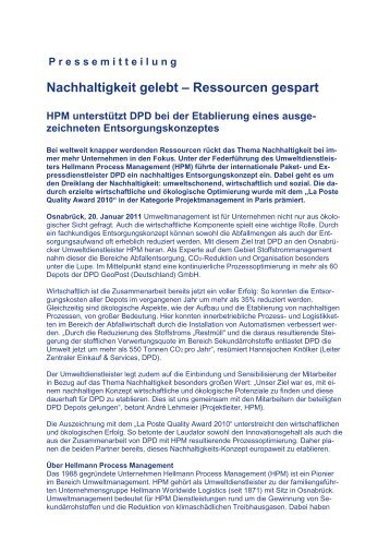 Diese Pressemitteilung herunterladen (PDF) - Hellmann Process ...