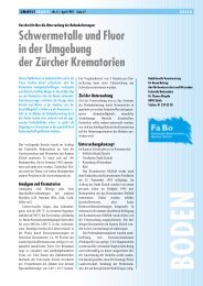 Schwermetalle und Fluor in der Umgebung der ... - Kanton ZÃ¼rich