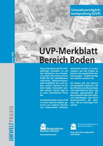 UVP Merkblatt Bereich Boden - Kanton ZÃ¼rich