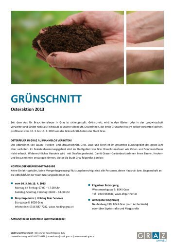 GRÜNSCHNITT Osteraktion 2013