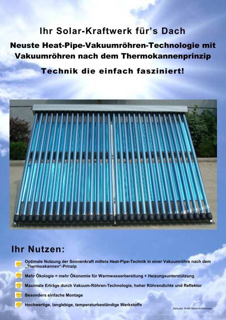 VakuumrÃ¶hren-Kollektor - Umweltundtechnik.de