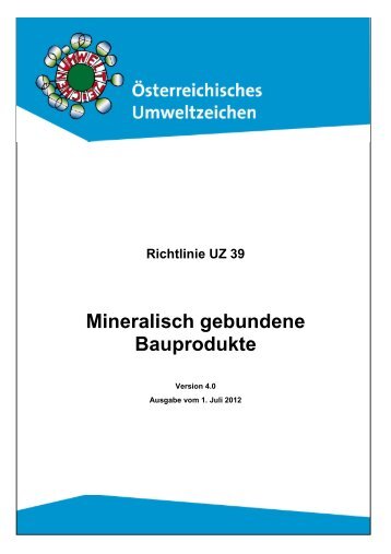 Mineralisch gebundene Bauprodukte - Das Ãsterreichische ...