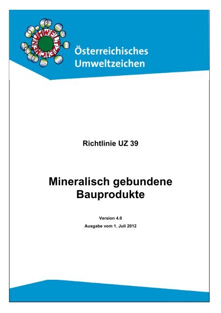 Mineralisch gebundene Bauprodukte - Das Ãsterreichische ...