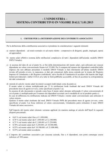 Delibera Contributiva 2013 UNINDUSTRIA