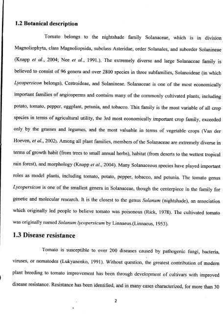 SCREENING OF TOMATO ACCESSIONS FOR RESISTANCE TO ...