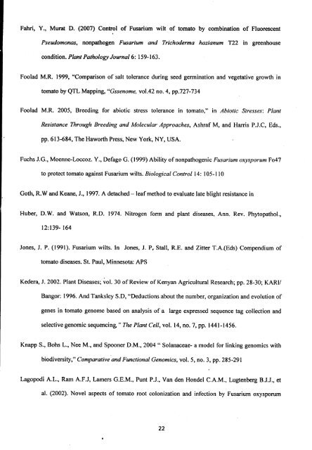 SCREENING OF TOMATO ACCESSIONS FOR RESISTANCE TO ...