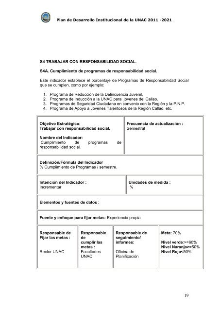 plan de desarrollo institucional 2011 - 2021 - Universidad Nacional ...