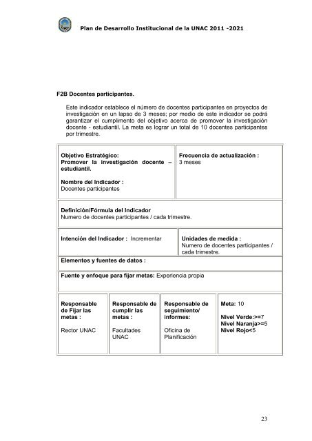 plan de desarrollo institucional 2011 - 2021 - Universidad Nacional ...