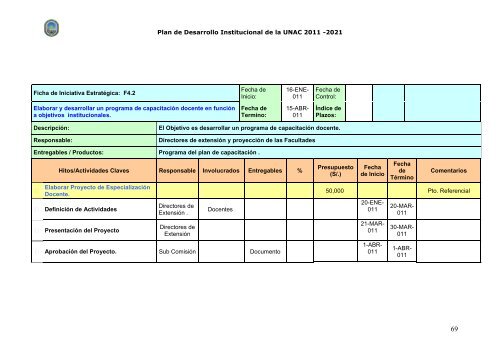 plan de desarrollo institucional 2011 - 2021 - Universidad Nacional ...