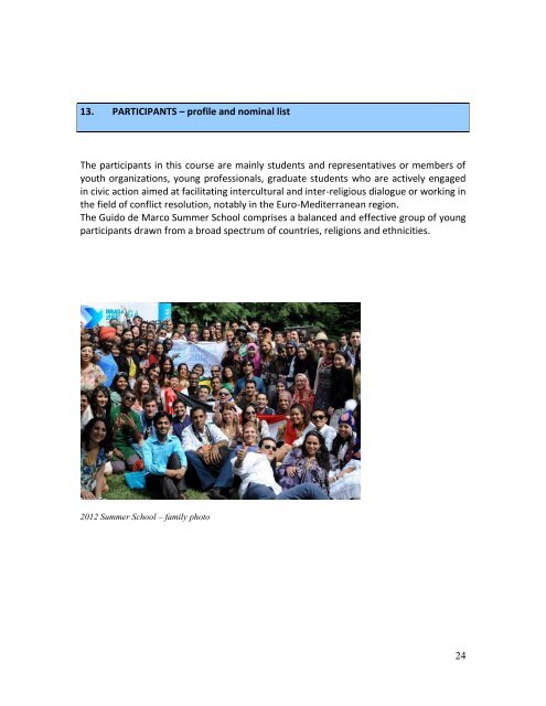 detailed information about the 4th UNAOC Summer School