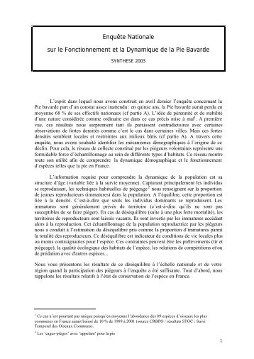 Enquête Nationale sur le Fonctionnement et la Dynamique ... - Unapaf